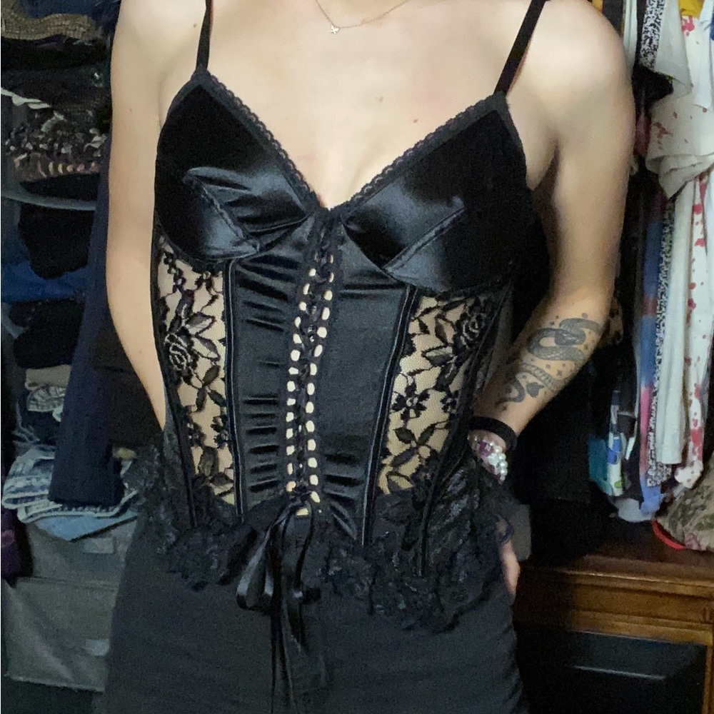 Vintage Lacy Black Corset